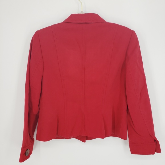 Talbots Linen Blend Red Blazer Sz 10 - Picture 7 of 7